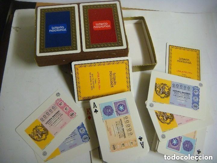 Loter&iacute;a Nacional: BARAJA DE CARTAS DE LOTERIA NACIONAL DE POKER DE FILATELIA A&Ntilde;O1975 DOS COLOR