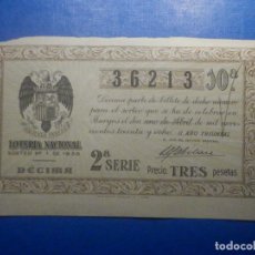 Lotería Nacional: LOTERIA NACIONAL DE ESPAÑA - BURGOS SORTEO Nº 1 DEL 1 DE ABRIL 1938 - 36213