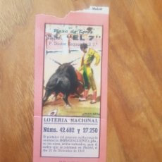Lotería Nacional: LOTERÍA NACIONAL. AÑO 1957. PLAZA DE TOROS PEÑA ”EL 7” MADRID.. Lote 283026868
