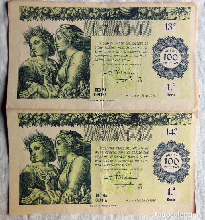 Loter&iacute;a nacional: LOTER&Iacute;A NACIONAL 22 DICIEMBRE 1946, N&uacute;mero 17411