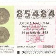 Lotería Nacional: LOTERÍA NACIONAL, SORTEO 50 DE 1995. ARTE ROMANO. AS DE BRONCE. 9-9550. Lote 287350953