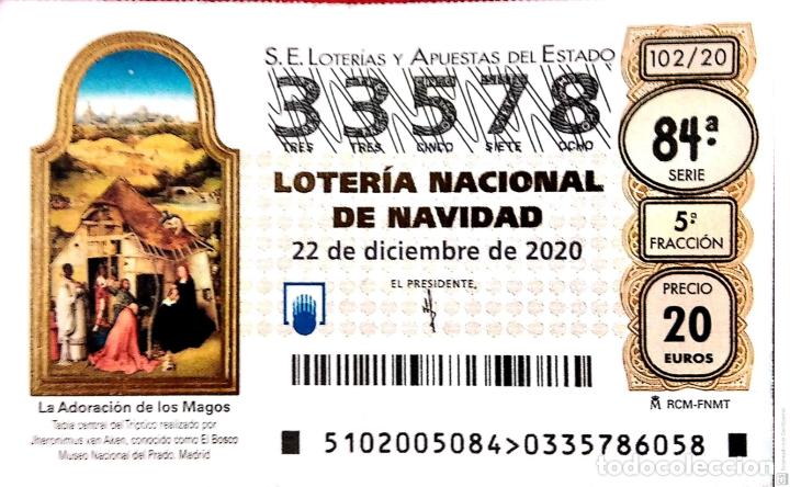 Loter&iacute;a Nacional: Espa&ntilde;a. Loter&iacute;a. 2020. Sorteo: 102 La Adoraci&oacute;n de los Magos del Bosco. Museo del Prado. Fecha: 22 d