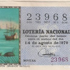 Lotería Nacional: LOTERÍA NACIONAL 23968 14 AGOSTO 1970 SORTEO 23/70. Lote 290118378