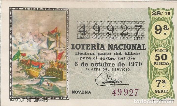 Lotaria Nacional: LOTER&Iacute;A NACIONAL 49927 6 OCTUBRE 1970 SORTEO 28/70