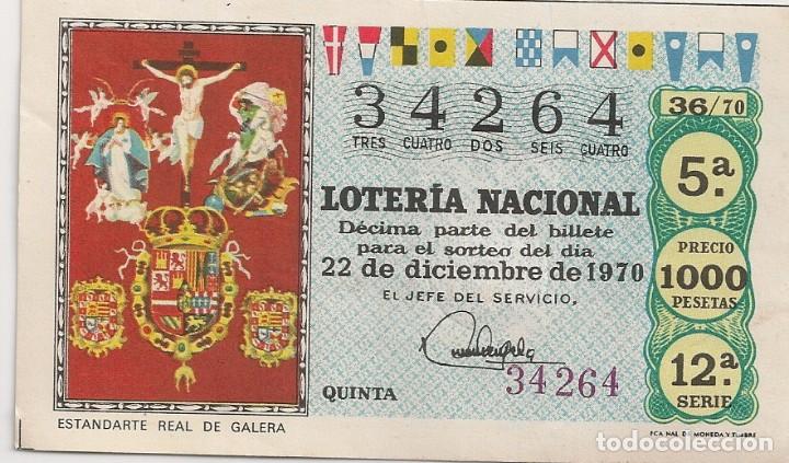 Lotaria Nacional: LOTER&Iacute;A NACIONAL 34264 22 DICIEMBRE 1970 SORTEO 36/70