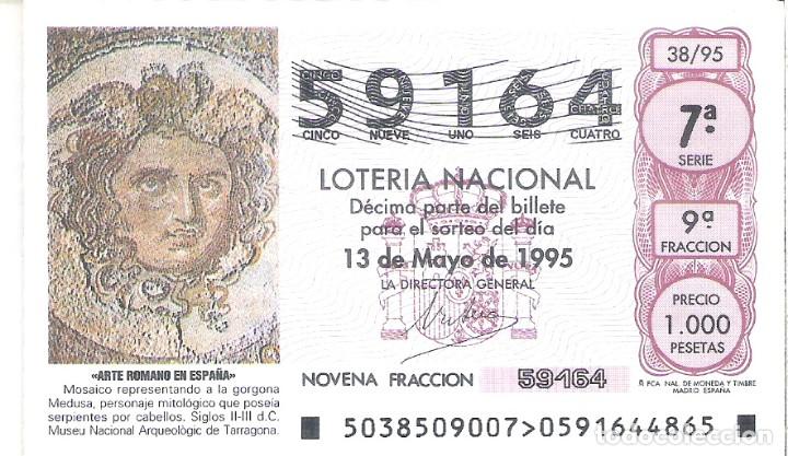 Nationale spanische Lotterie: 1 DECIMO LOTERIA DEL SABADO - 13 MAYO 1995 - 38/95 - GORGONA MEDUSA - MUSEU NACIONAL DE TARRAGONA
