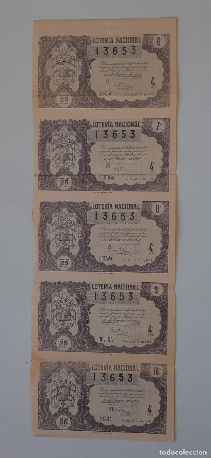 Lotaria Nacional: 5 DECIMOS DE LOTERIA . Sorteo 14 de Enero de 1956