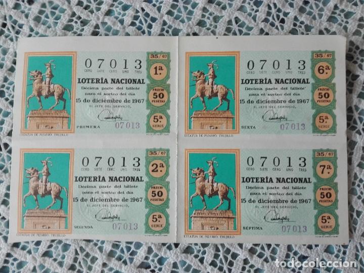 National Spanish Lottery: Cuatro decimos de Loter&iacute;a Nacional 15 de diciembre de 1967 vendido en Ar&eacute;valo &Aacute;vila