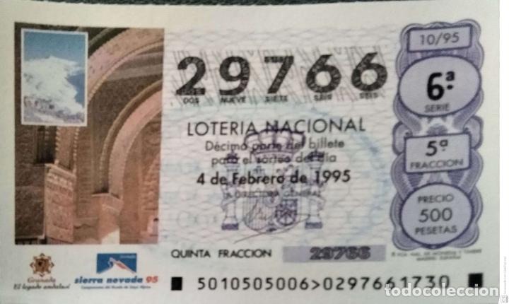 Loter&iacute;a nacional: Espa&ntilde;a. Loter&iacute;a. 1995. Sorteo: 10 Granada: Campeonato mundial de Esqu&iacute; Alpino. Fecha: 4 febrero
