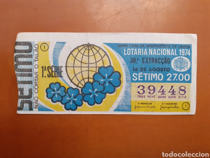 Loter&iacute;a nacional: Loter&iacute;a Portugal 16 agosto 1974 sorteo 30