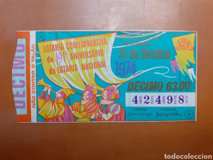Loter&iacute;a nacional: Loter&iacute;a Portugal 31 octubre 1974 cuarto sorteo extraordinario