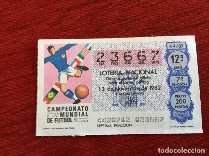 Loter&iacute;a nacional: R16188 DECIMO LOTERIA NACIONAL 23667 (13-11-1982) CARTEL POSTER MUNDIAL ITALIA 1934