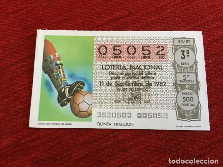 Loter&iacute;a nacional: R16191 DECIMO LOTERIA NACIONAL 05052 (11-9-1982) CARTEL POSTER MUNDIAL BRASIL 1950