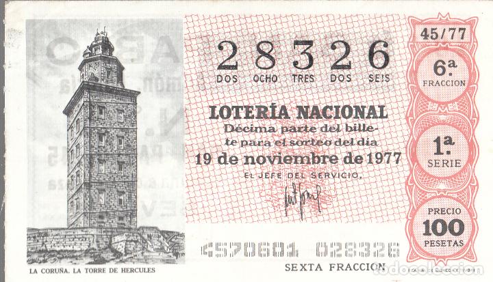 Loterie Nationale: D&Eacute;CIMO LOTER&Iacute;A NACIONAL. 19/11/77 SORTEO 45/77. INDIQUE EXPRESAMENTE SI DESEA ESTE N&Uacute;MERO.
