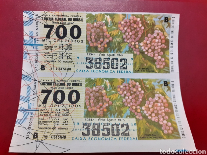 National Spanish Lottery: Loter&iacute;a Federal Brasil 20 agosto 1975