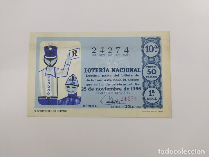 National Spanish Lottery: DECIMO DE LOTERIA NACIONAL DEL A&Ntilde;O 1966, SORTEO 33