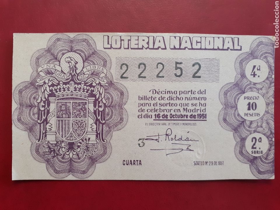 National Spanish Lottery: Loter&iacute;a Nacional 16 octubre 1951 sorteo 29