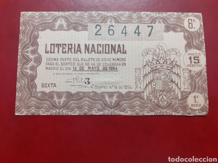 National Spanish Lottery: Loter&iacute;a Nacional 14 mayo 1954 sorteo 14