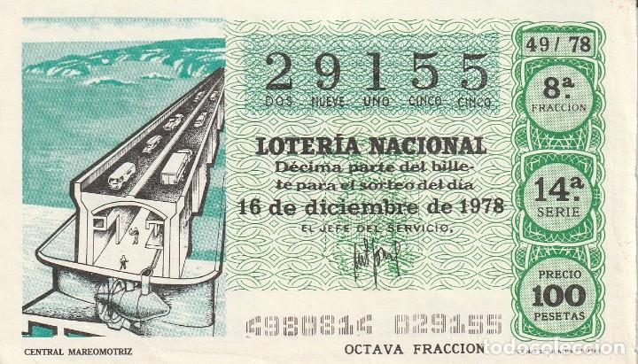 Lotaria Nacional: 1 DECIMO LOTERIA DEL SABADO -25 NOVIEMBRE 1978 - 46/78 - CAZA MAYOR ( COLOR VERDE ACEITUNA