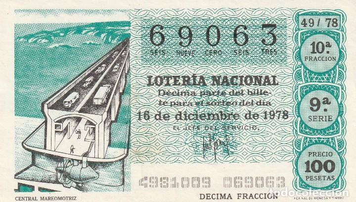 Lotaria Nacional: 1 DECIMO LOTERIA DEL SABADO -25 NOVIEMBRE 1978 - 46/78 - CAZA MAYOR ( COLOR VERDE AGUA