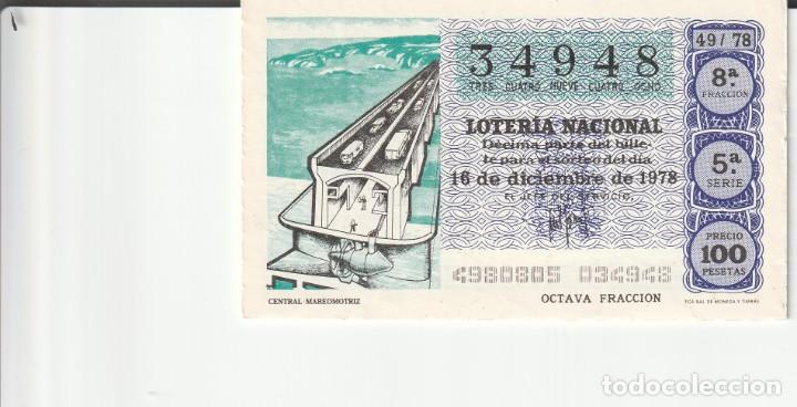Lotaria Nacional: 1 DECIMO LOTERIA DEL SABADO -25 NOVIEMBRE 1978 - 46/78 - CAZA MAYOR ( COLOR AZUL