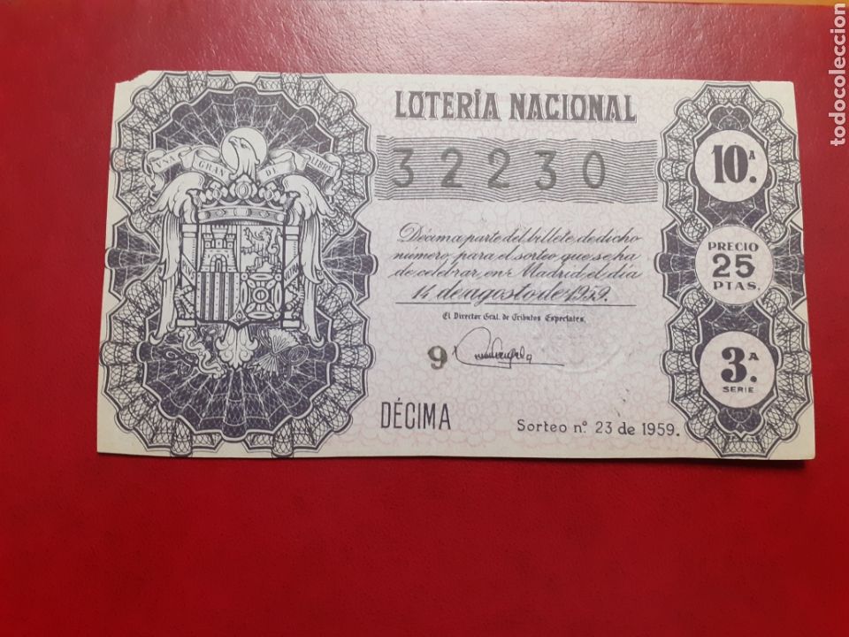 Loter&iacute;a nacional: Loter&iacute;a Nacional 14 agosto 1959 sorteo 23
