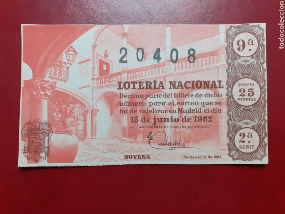 Loter&iacute;a nacional: Loter&iacute;a Nacional 15 junio 1962 sorteo 17