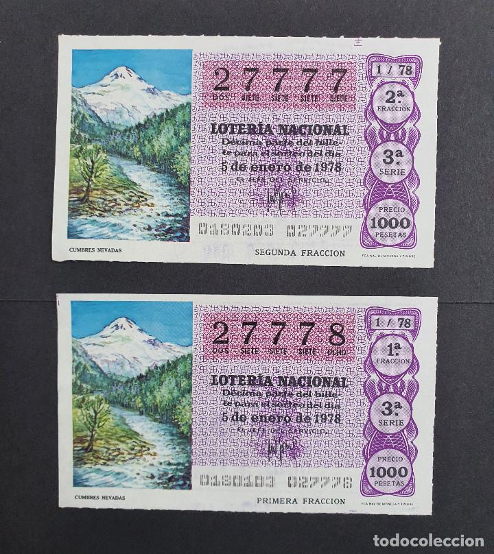 Lotaria Nacional: 2 D&Eacute;CIMOS LOTER&Iacute;A NACIONAL - N&ordm;'s consecutivos: 27777 y 27778 - Sorteo: El Ni&ntilde;o 05/01/1978