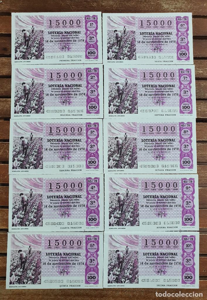 Lotaria Nacional: BILLETE LOTER&Iacute;A NACIONAL N&ordm; 15000 - SERIE 3&ordf; - Sorteo: 18/11/1978 - 10 d&eacute;cimos