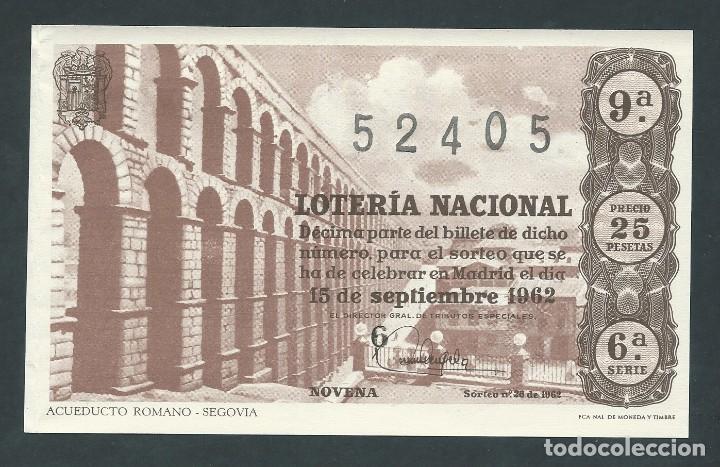 Loterie Nationale: decimo loteria nacional 15 septiembre a&ntilde;o 1962 sorteo 26 acueducto romano segovia