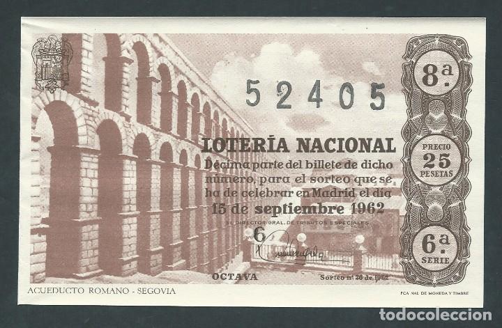 Loterie Nationale: decimo loteria nacional 15 septiembre a&ntilde;o 1962 sorteo 26 acueducto romano segovia