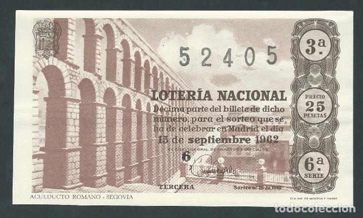 Loterie Nationale: decimo loteria nacional 15 septiembre a&ntilde;o 1962 sorteo 26 acueducto romano segovia