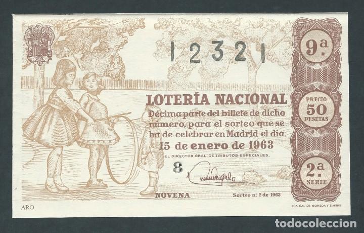 National Spanish Lottery: decimo loteria nacional 15 de enero a&ntilde;o 1963 sorteo n 2 aro