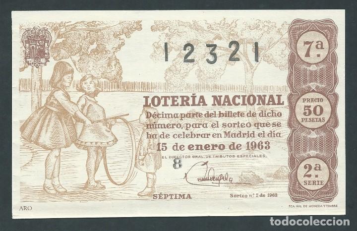 National Spanish Lottery: decimo loteria nacional 15 de enero a&ntilde;o 1963 sorteo n 2 aro