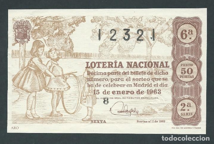 National Spanish Lottery: decimo loteria nacional 15 de enero a&ntilde;o 1963 sorteo n 2 aro