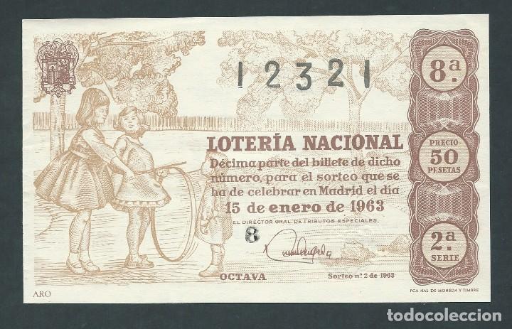 National Spanish Lottery: decimo loteria nacional 15 de enero a&ntilde;o 1963 sorteo n 2 aro