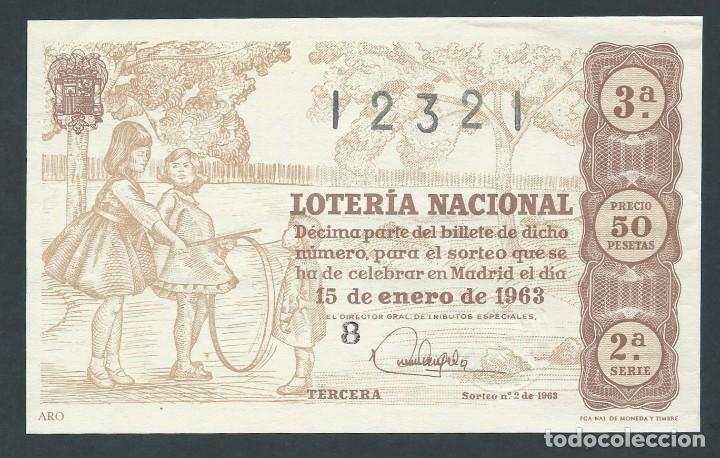 National Spanish Lottery: decimo loteria nacional 15 de enero a&ntilde;o 1963 sorteo n 2 aro