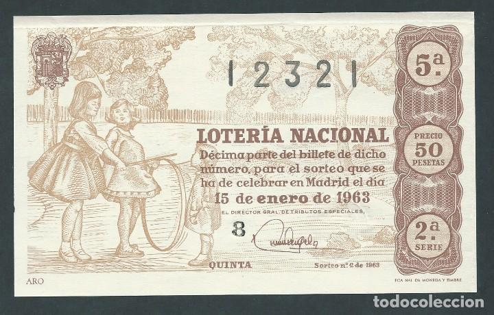 National Spanish Lottery: decimo loteria nacional 15 de enero a&ntilde;o 1963 sorteo n 2 aro
