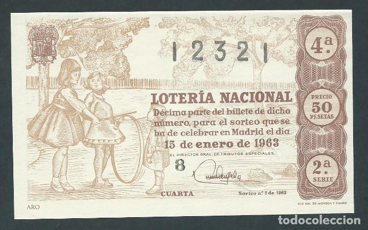 National Spanish Lottery: decimo loteria nacional 15 de enero a&ntilde;o 1963 sorteo n 2 aro
