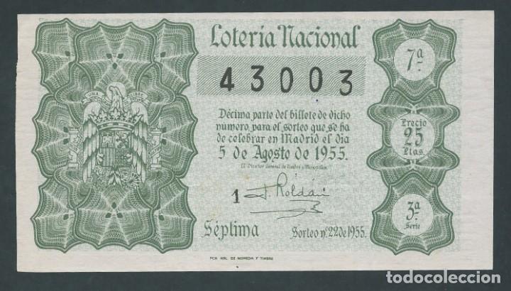 Nationale spanische Lotterie: decimo loteria nacional 5 de agosto a&ntilde;o 1955 sorteo numero 22