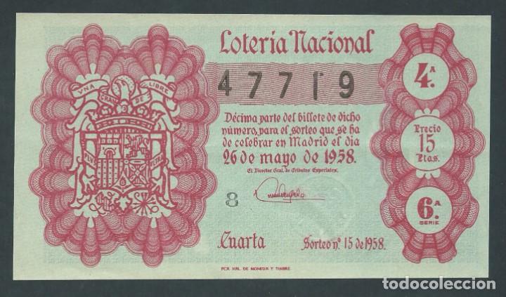 National Spanish Lottery: decimo loteria nacional a&ntilde;o 1958 sorteo n 15