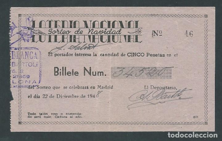 National Spanish Lottery: PARTICIPACION LOTERIA NACIONAL 22 DICIEMBRE DE 1948 N 34520