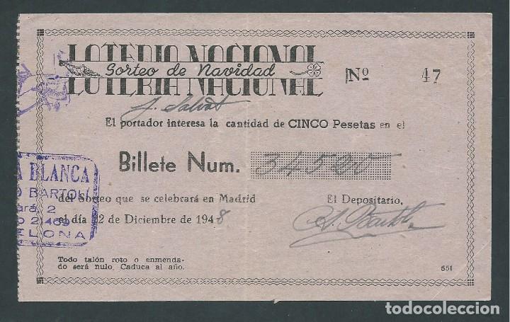 National Spanish Lottery: PARTICIPACION LOTERIA NACIONAL 22 DICIEMBRE DE 1948 N 34520