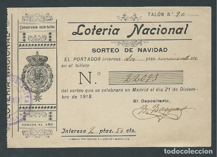 National Spanish Lottery: participacion loteria nacional 21 diciembre a&ntilde;o 1918