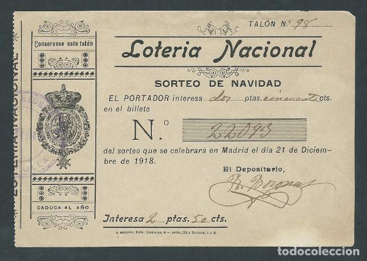 National Spanish Lottery: participacion loteria nacional 21 diciembre a&ntilde;o 1918