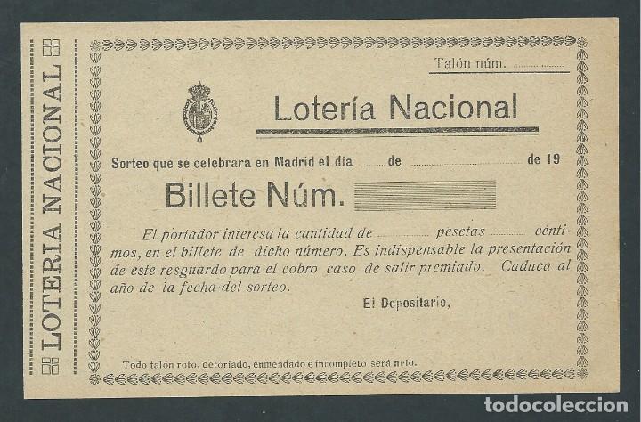 National Spanish Lottery: PARTICIPACION LOTERIA NACIONAL SIN ESCRIBIR CON ESCUDO EPOCA ALFONSO XIII A&Ntilde;OS 20