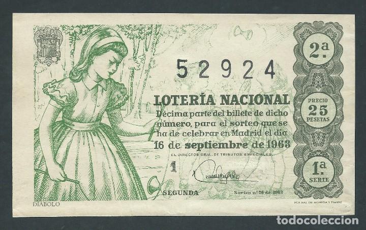 National Spanish Lottery: decimo loteria nacional 16 de septiembre a&ntilde;o 1963 sorteo n 26 diabolo