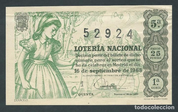 National Spanish Lottery: decimo loteria nacional 16 de septiembre a&ntilde;o 1963 sorteo n 26 diabolo
