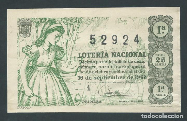 National Spanish Lottery: decimo loteria nacional 16 de septiembre a&ntilde;o 1963 sorteo n 26 diabolo