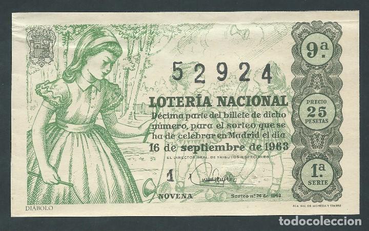 National Spanish Lottery: decimo loteria nacional 16 de septiembre a&ntilde;o 1963 sorteo n 26 diabolo